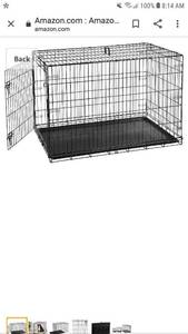 lot 49732 image: AmazonBasics Single-Door & Double-Door Folding Metal Dog or Pet Crate Kennel with Tray