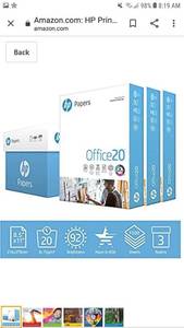 lot 49733 image: Hp Printer Paper Office 20lb 8.5x 11 5 Ream Case 2500 Sheets Made In Usa From...