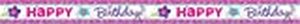 lot 49736 image: 7.6m Joyful Pink & Teal Happy Birthday Party Flowers Foil Banner Decoration