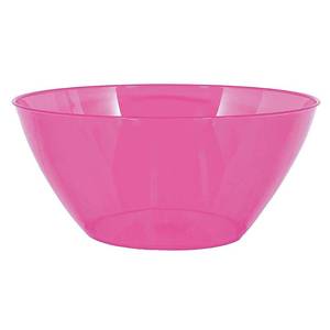lot 49784 image: Amscan 5-Quart Plastic Bowls, 11 x 6, Bright Pink, Set Of 5 Bowls