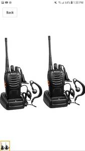 lot 49803 image: Arcshell Rechargeable Long Range Two-Way Radios with Earpiece 2 Pack UHF 400-470Mhz Walkie Talkies Li-ion Battery and Charger Included