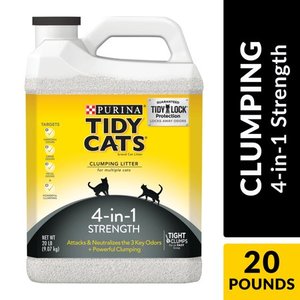 lot 49825 image: Purina Tidy Cats Clumping Cat Litter, 4-in-1 Strength Multi Cat Litter, 20 lb. Jug