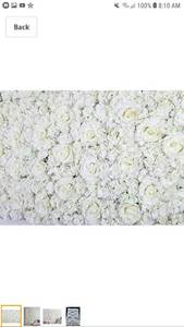 lot 49831 image: Ln White 5ft6ft Artificial Silk Rose 3D Flower Wall Background Party Decor Wall 12 Panels