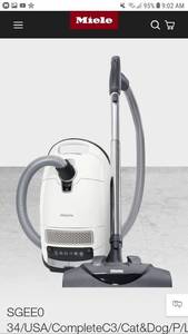 lot 49839 image: Miele Complete C3 Cat & Dog Canister Vacuum-Corded, Lotus White