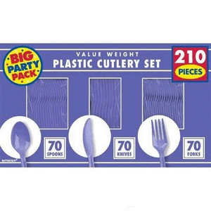 lot 49847 image: Purple Cutlery Set - Value Pack (210 Pack) - Party Supplies 2 boxes
