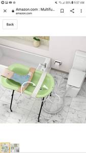 lot 49855 image: Multifunctional Portable Baby Bidet and Bathtub Changing Table Bath Station by Joom Beem Changing Pad