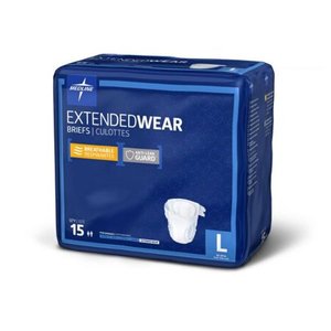 lot 49859 image: Medline Adult Large Disposable Briefs with Tabs, Diapers for Extended Wear Overnight Maximum Capacity High Absorbency, Fits waists 41 to 59 inches, 60 Count