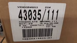 lot 49871 image: Chocolate Brown 9 Oz Plastic Cups - 20 Ct.