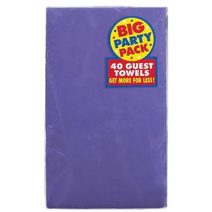 lot 49877 image: Amscan Beautiful Big Party Pack New Guest Paper Towel (40 Pack), 4-12 x 7-34, Purple