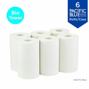 lot 49912 image: Sofpull 400 ft White Hard Roll Paper Towels, 6 Rolls (GPC26610)