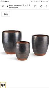 lot 49916 image: Porch & Petal Gable Pots, Set of 3