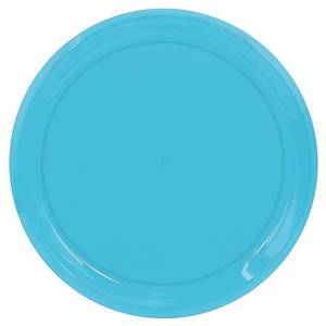 lot 49917 image: Amscan Round Plastic Platters, 16, Caribbean Blue, Pack Of 5 Platters