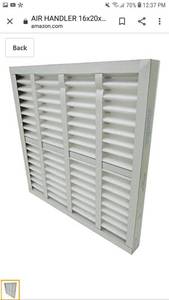 lot 49995 image: AIR HANDLER 16x20x2, Pleated Air Filter, MERV 7