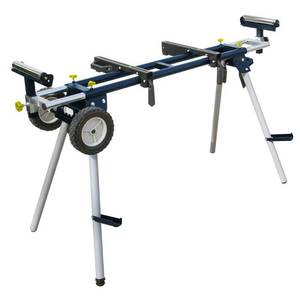 lot 49999 image: POWERTEC MT4000 Deluxe Miter Saw Stand with Wheels and 110V Power Outlet