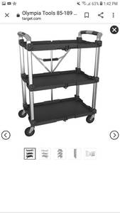 lot 51501 image: Olympia Tools 85-189 Pack n Roll XL Collapsible Storage Service Cart with Wheels