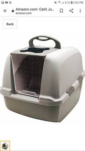 lot 51504 image: Catit Jumbo Hooded Cat Litter Pan - Warm Gray