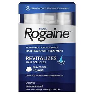 lot 51538 image: Mens Rogaine 5% Minoxidil Foam for Hair Regrowth