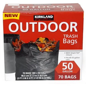 lot 51564 image: Outdoor 50 Gallon Trash Bags With Smart-Tie Closure, 70 bags