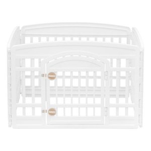 lot 51614 image: IRIS 24 4 Panel Exercise Pet Playpen with Door, White