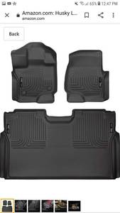 lot 51619 image: Husky Liners Fits 2015-20 Ford F-150 SuperCrew Weatherbeater Front & 2nd Seat Floor Mats
