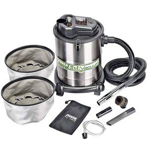 lot 51627 image: Heavy-Duty Heat-Resistant Fireplace Warm Ash Vacuum with Reusable Filters & 5-Piece Accessory Kit