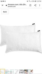 lot 51631 image: Allo Shredded Memory Foam Pillow, Adjustable Hypoallergenic Infused Fill Bed Pillow, Removable Bamboo Derived Rayon Cover (King)