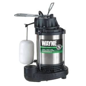 lot 51654 image: Wayne 58321-WYN3 Submersible Cast Iron and Stainless Steel Sump Pump with Vertical Float Switch