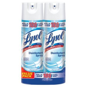 lot 51666 image: Lysol Crisp Linen Disinfectant Spray - 19 fl oz2ct