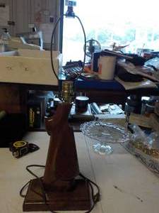 lot 6258 image: gun stock lamp 2 tall x 9 wide