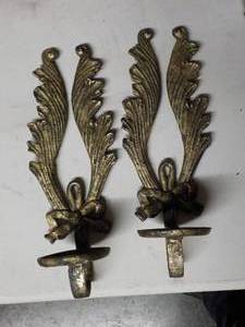 lot 6275 image: candle holders heavy metal wall hangin 15 tall x 5 wide