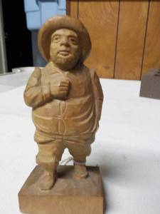 lot 6287 image: Hand carved Fisherman 6 tall