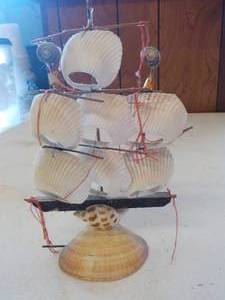 lot 6298 image: sea shell ship 8 tall x 5 long