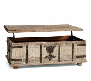 lot 46973 image: Kaplan Reclaimed Wood Lift-Top Trunk