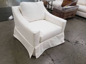 lot 46990 image: Square Arm Slipcovered Armchair