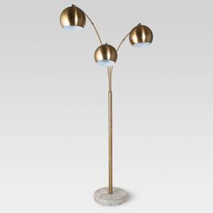 lot 1388 image: Span 3-Head Metal Globe Floor Lamp Brass - Project 62