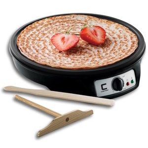 lot 1504 image: Chefman Electric Crepe Maker with Temperature Control, Non-Stick Griddle, Batter Spreader and Spatula Included, RJ33-C