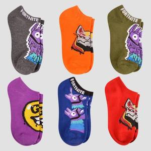 lot 1534 image: Boys Fortnite For the Team 6pk Socks - Gray SM, Boys, Size SmallMedium