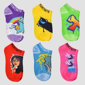 lot 1535 image: Girls Fortnite Cuddle Team Leader 6pk Socks - SM, Girls, Size SmallMedium, Pink