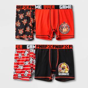lot 1543 image: Boys Five Nights at Freddys 4pk Boxer Briefs - M, Multicolored
