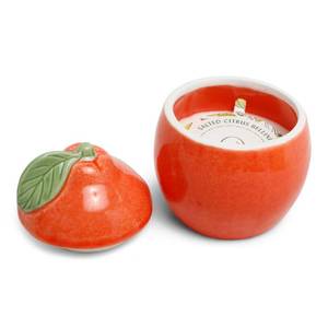 lot 1600 image: 4.3oz Ceramic Figural Jar Candle Salted Citrus Bellini - Fruit Collection - Opalhouse