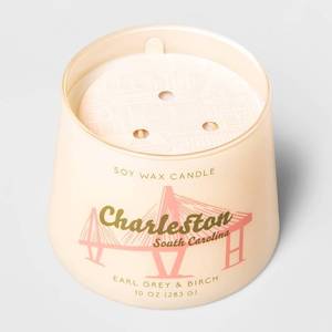 lot 1604 image: 10oz Tapered Glass Jar Single Wick Candle Charleston - Opalhouse