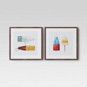 lot 1622 image: (Set of 2) 20 x 20 Bouys Framed Wall Print - Threshold