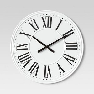 lot 1623 image: 26 Metal Wall Clock White - Threshold