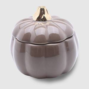 lot 1704 image: 3.9oz Ceramic Pumpkin Jar Candle Cashmere Embers - Threshold