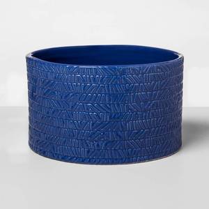 lot 1752 image: 9.8 x 5.9 Stoneware Textured Planter Blue - Opalhouse
