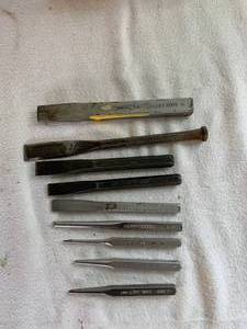 lot 17 image: 9PC Craftsman Punch and Chisel Lot
