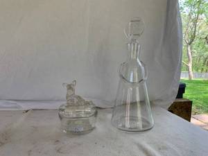 lot 53 image: Candy DishSyrup Glass Lot