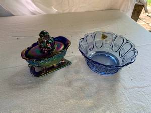 lot 111 image: 2PC Fenton Glass Lot