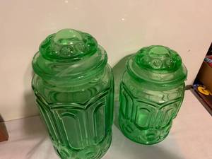 lot 114 image: 2PC Moon & Stars Canister Lot