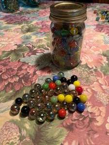 lot 180 image: 2PC Glass Marble Lot